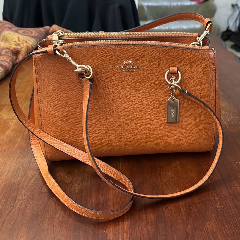 Coach Orange Leather Etta Carry All